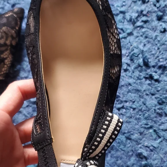 Steve Madden Black Lace Pointed Slingback Flats - Picture 7 of 11